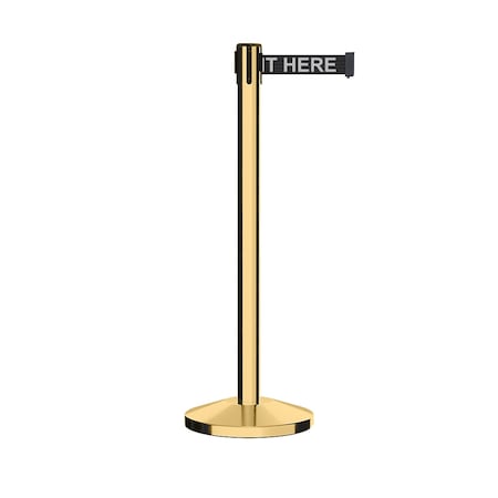 Montour Line Stanchion Belt Barrier Pol.Brass Post 13ft. Wait.Belt ES400-PB-PLEAWBW-130